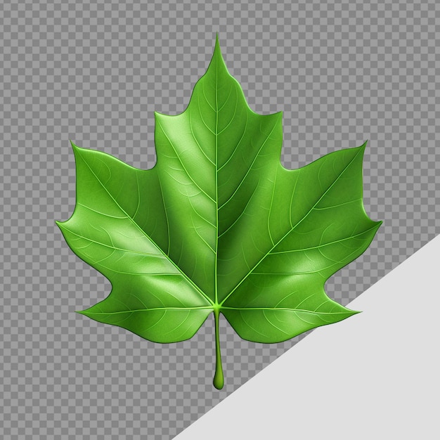 PSD 3d render of a leaf png isolated on transparent background