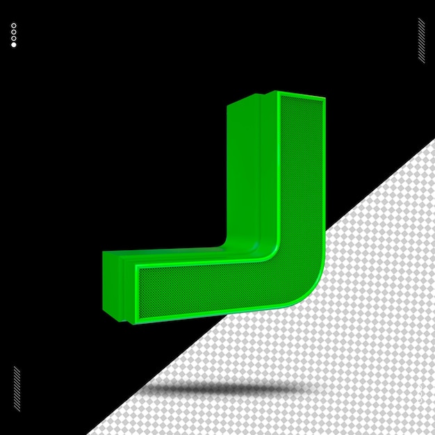 PSD 3d render letter font green