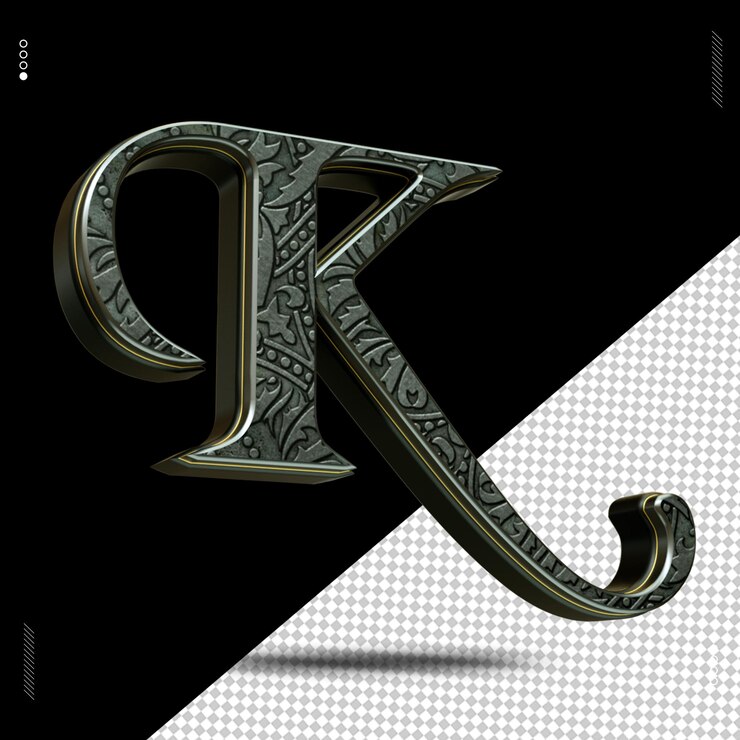 PSD 3d 渲染字母字体 中世纪黄金