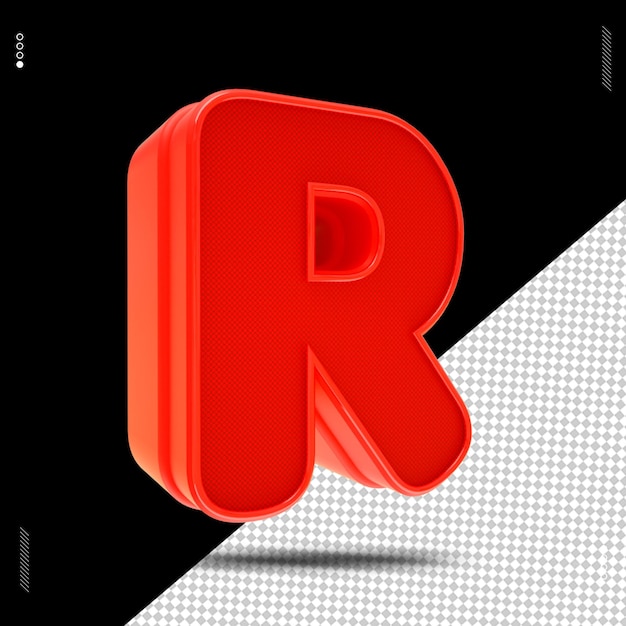 PSD 3d render letter font red