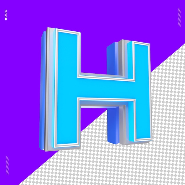 3D render Letter H