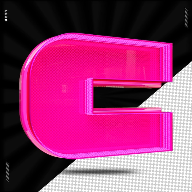 3d render letter lettertype roze neon