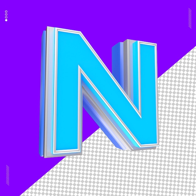 3D レンダリング 文字 N