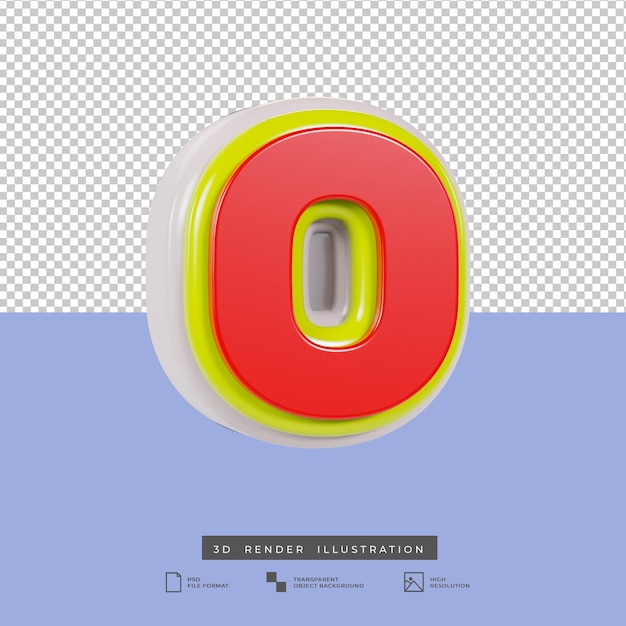 3d render lettera o effetto testo multicolore