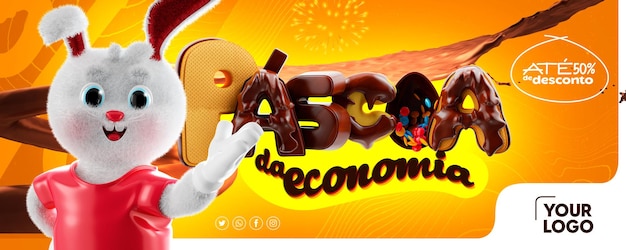 PSD 3d render of lettering 3d easter brazil retail sales