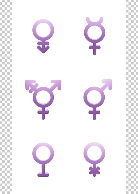 3DレンダリングLGBTQ性別セクシャルアイデンティティアイコン