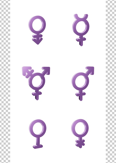 3d render icona dell'identità sessuale di genere lgbtq