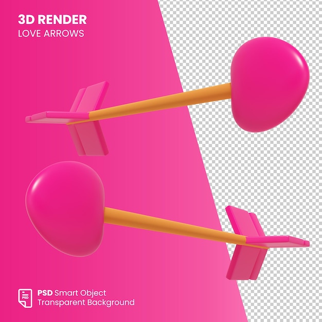 PSD 3d render liefdespijlen