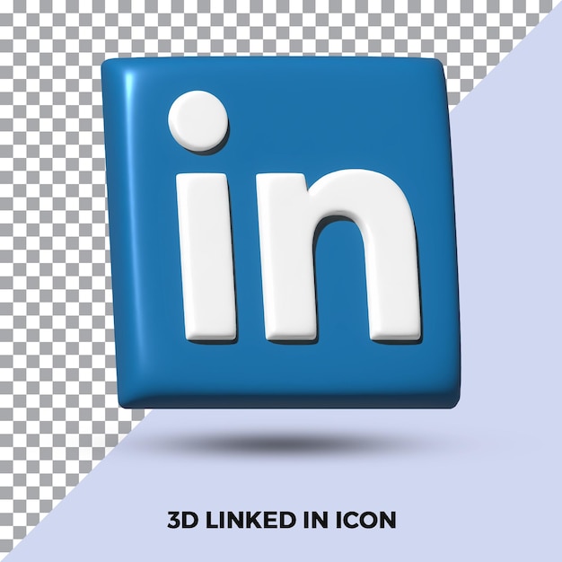 3d render linkedin icon isolated