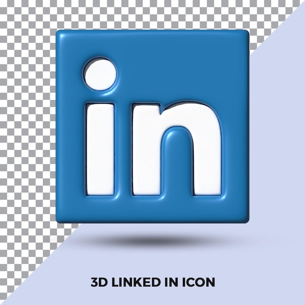 3d render linkedin icon isolated