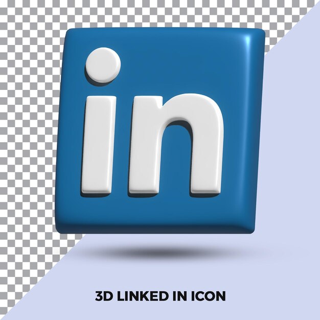 3d render linkedin pictogram geïsoleerd