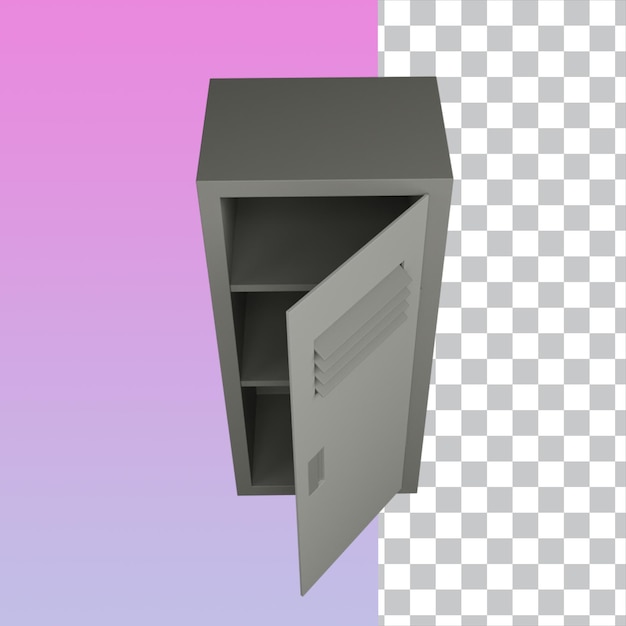 PSD 3d render locker geïsoleerd