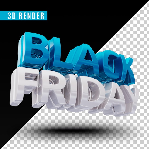 3d render logo black friday premium psd