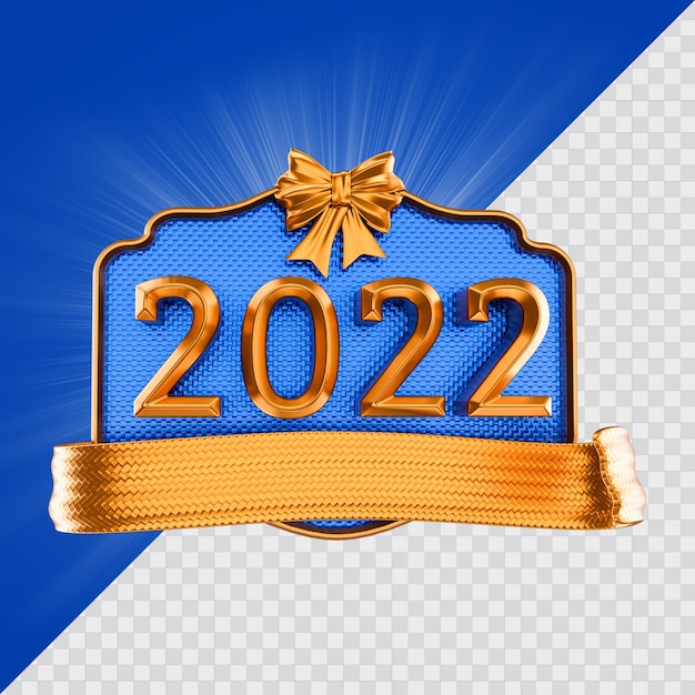 PSD 3d render logo happy new year for compositing