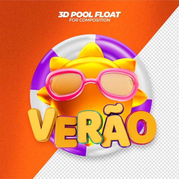 3d render logo zomer verao in brazilië voor samenstelling