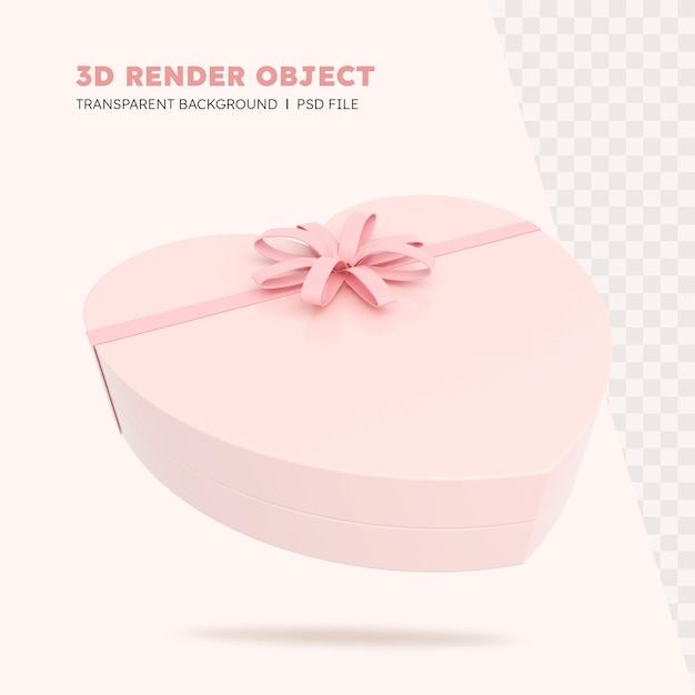 PSD rendering 3d della confezione regalo d'amore