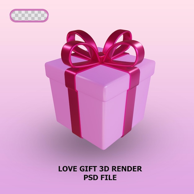 PSD rendering 3d regalo d'amore