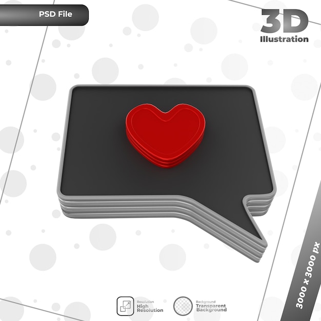 3d render love illustration