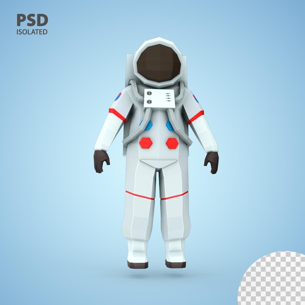 3D render low poly Astronaut 4k resolutie