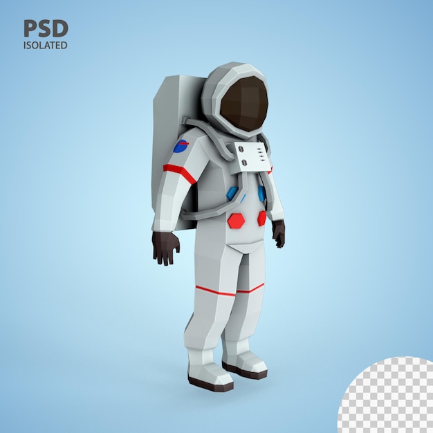 3d Render Low Poly Astronauta Rozdzielczość 4k