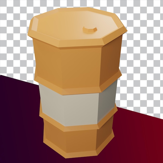 3d Render Low Poly Oil Barrel Bęben