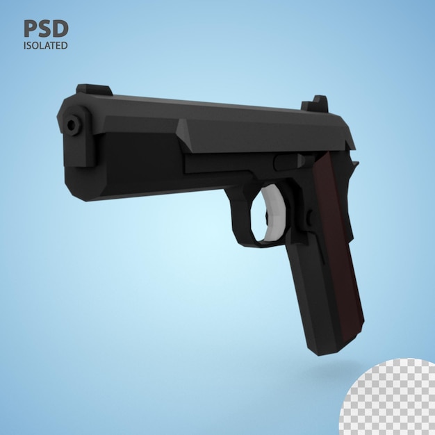 3d Render Low Poly Rozdzielczość Pistoletu 4k