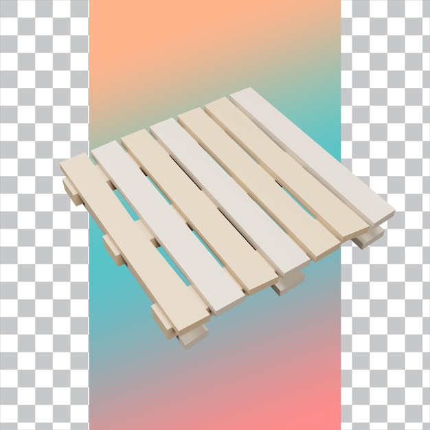 PSD 3d render low poly wooden palette