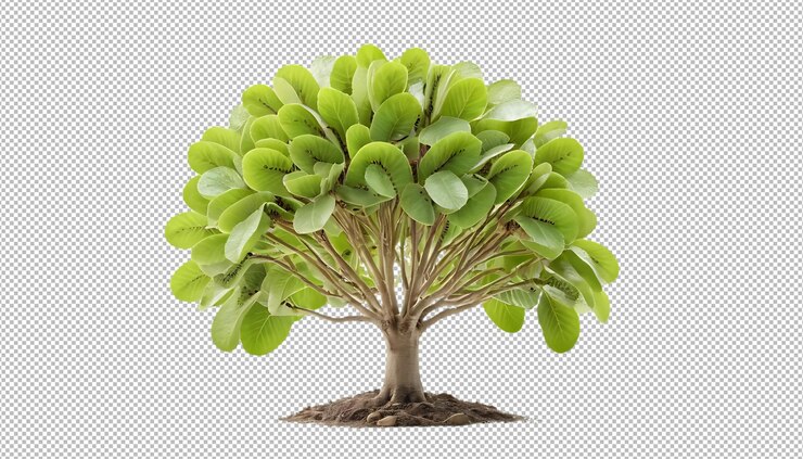 PSD 3d render of a lush green tree