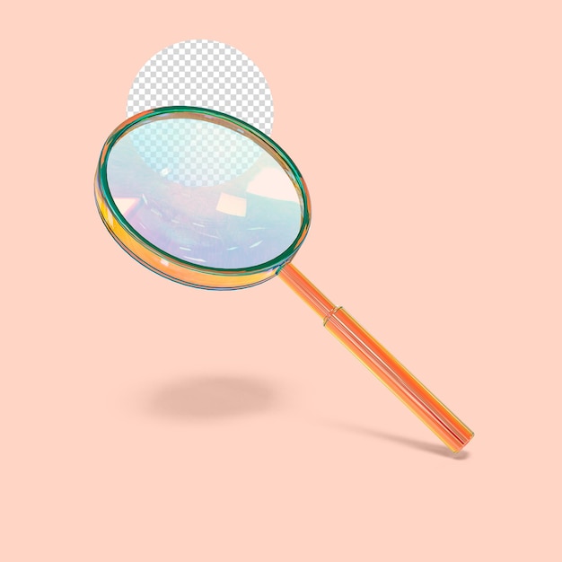 3d render magnify glass icon