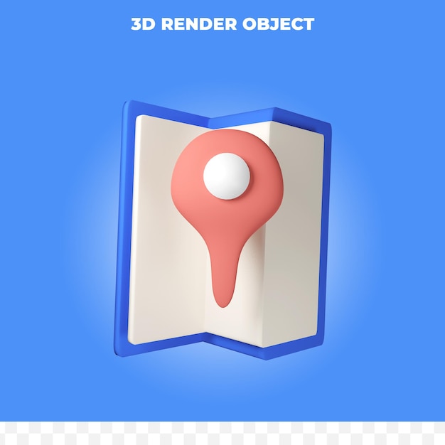 3d render map icon