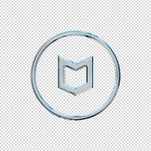 3d-рендеринг mcafee icon chrome glossy