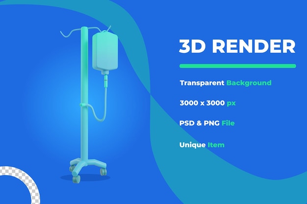 PSD的3 d渲染医疗输液对象