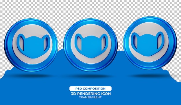 3d render medical mask icon illustration