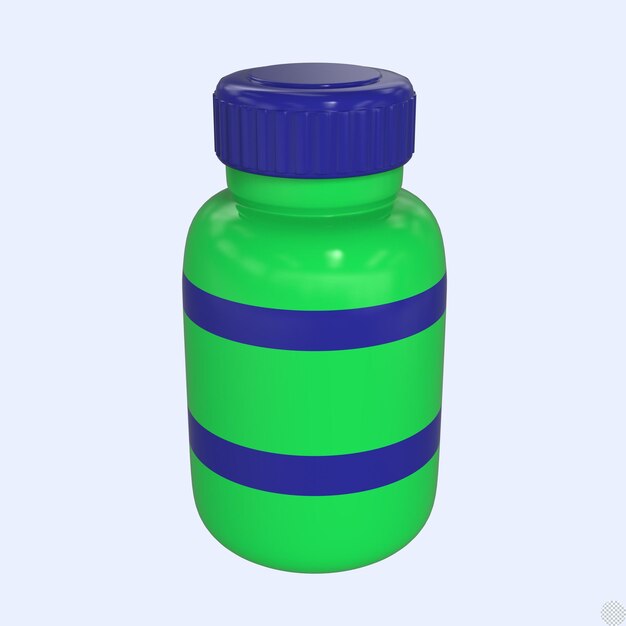 3d render medycyny plastikowy pojemnik do tabletek lub tabletek izolowany ilustracja