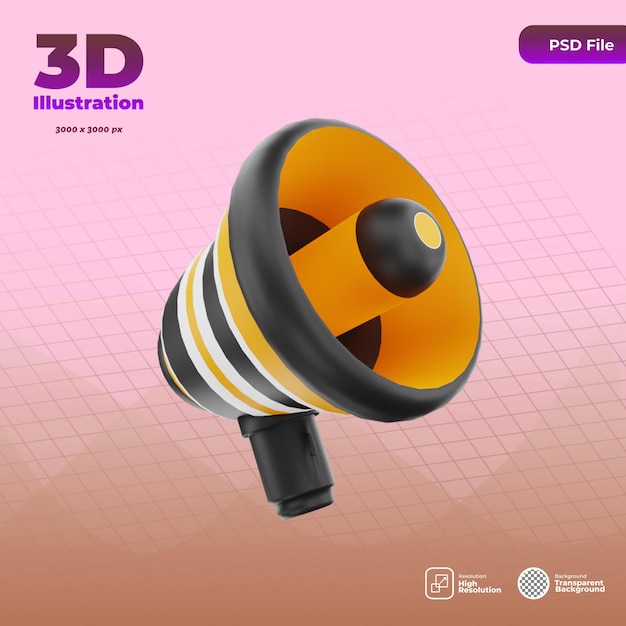 3d render megafoon illustratie