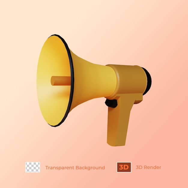 3D Render Megaphone