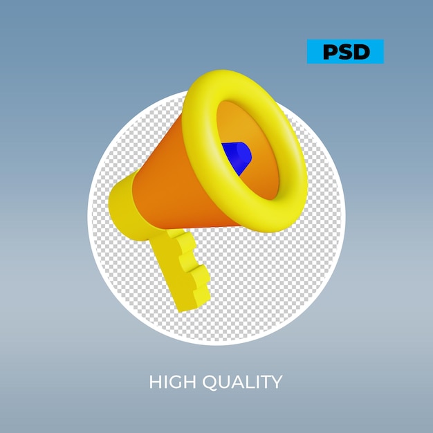 3d render megaphone