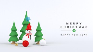 PSD的3 d渲染圣诞快乐,新年快乐