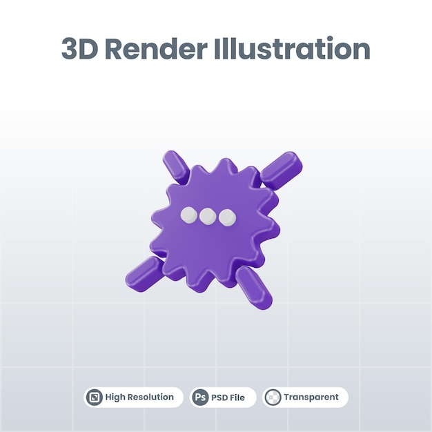 3d render message chat notification app icon