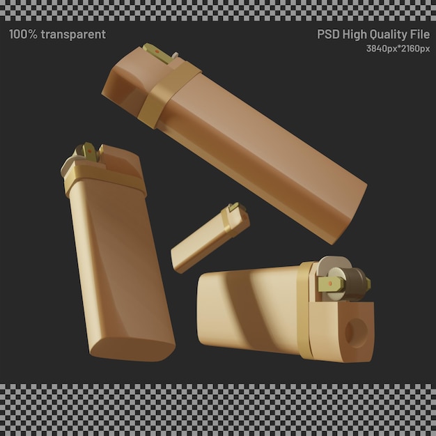 3d render of metal lighter