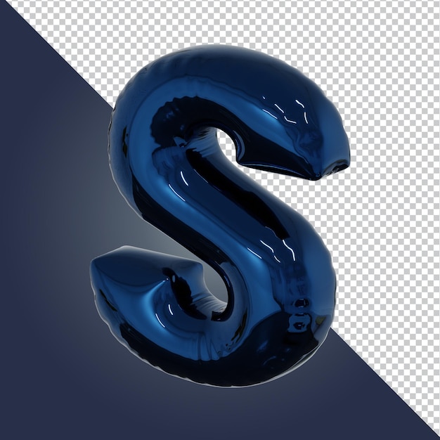 3d render of metallic blue alphabet letter isolated