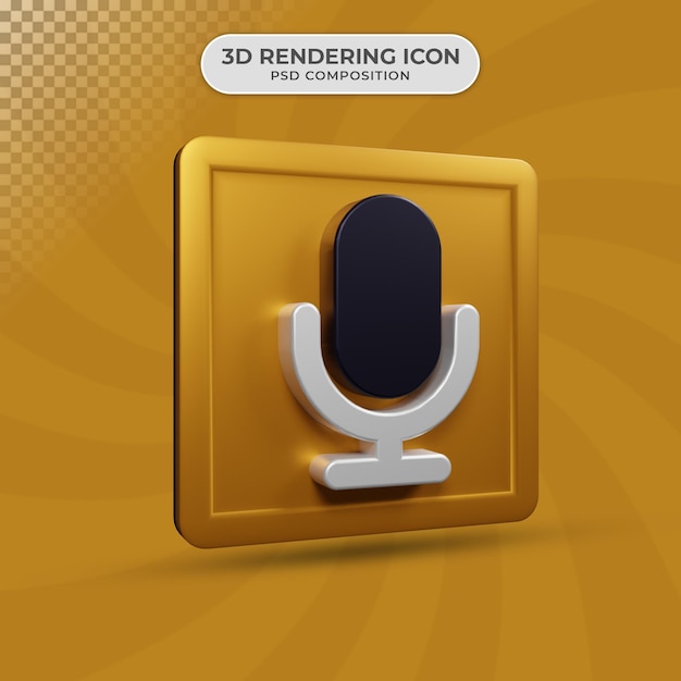 3d render of microphone icon design