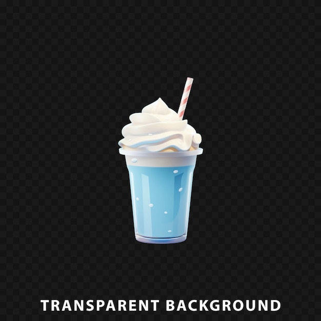 PSD 3d render milkshake isolated on transparent background