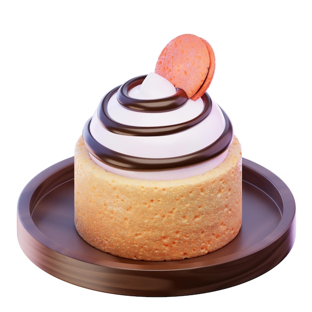 3D レンダリング ミニタートケーキ 3D イラスト