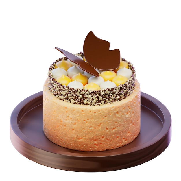 3D レンダリング ミニタートケーキ 3D イラスト