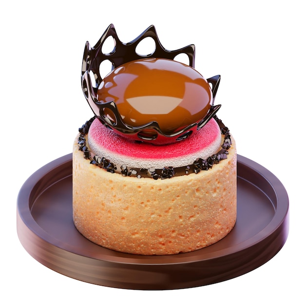 3D レンダリング ミニタートケーキ 3D イラスト
