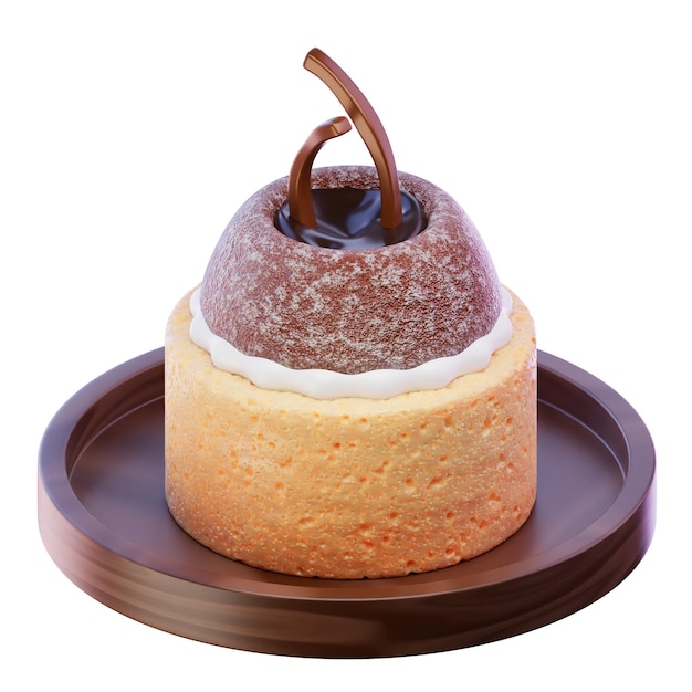 3D レンダリング ミニタートケーキ 3D イラスト