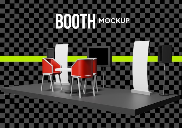 3d render of a modern booth mockup for events and exhibitions