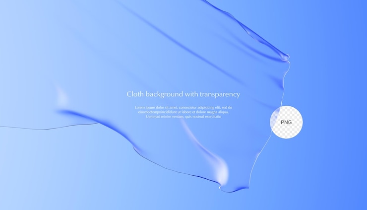 PSD 3d render modern cloth background. cloth background with transparency.