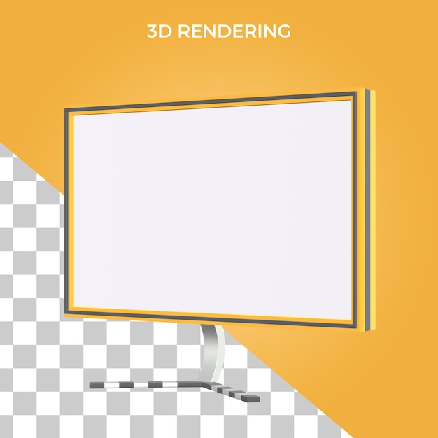 Icona del monitor di rendering 3d psd premium